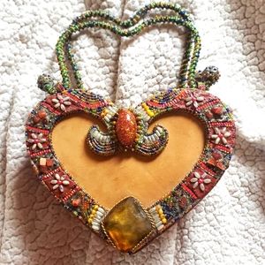 Mary Frances beaded and embellished designer top handled small purse.